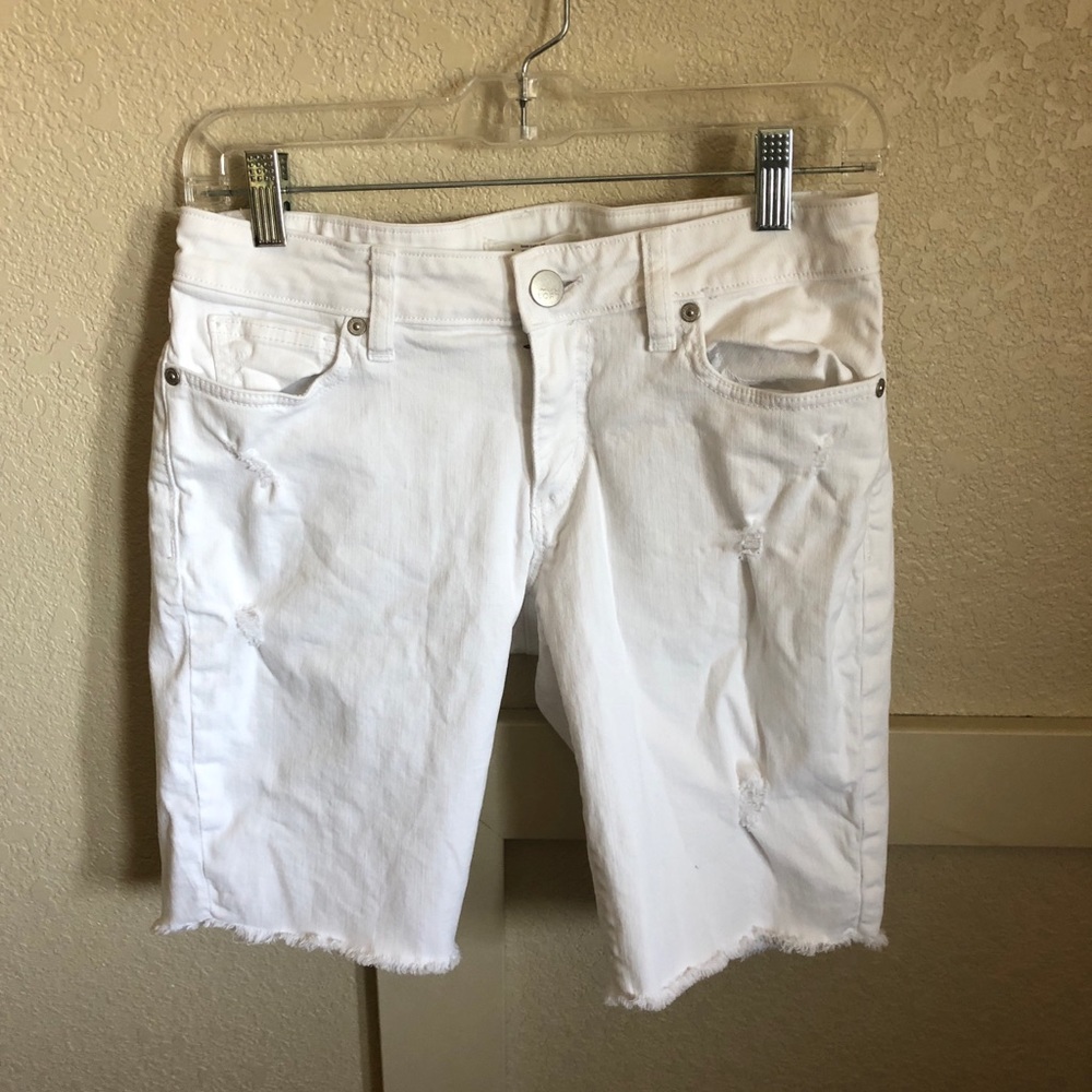 White Loft shorts size 2 white with frayed edge